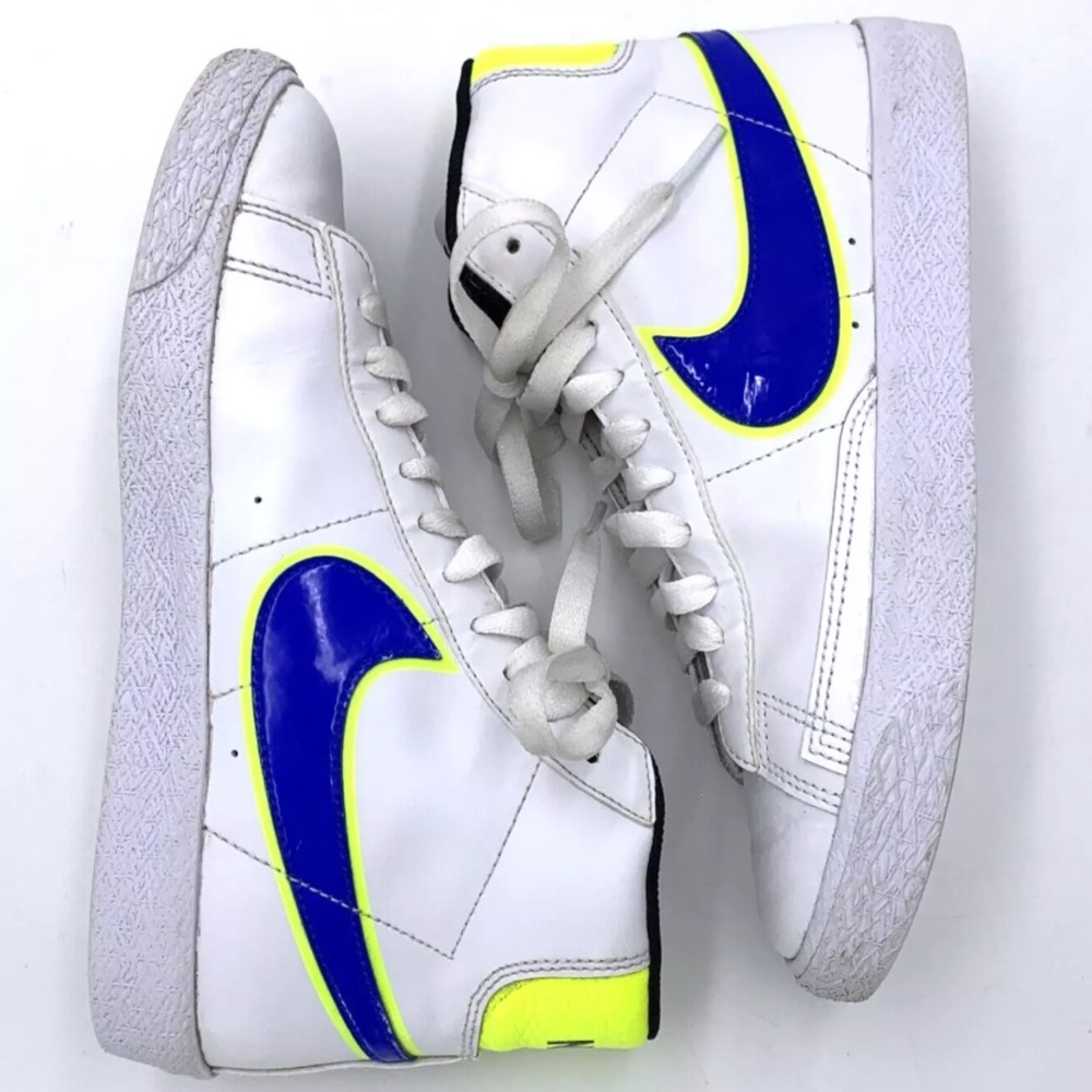 Nike Blazer Mid GS Racer High Top Shoes DB4677 Blue Volt White Size 4.5Y - Picture 5 of 10